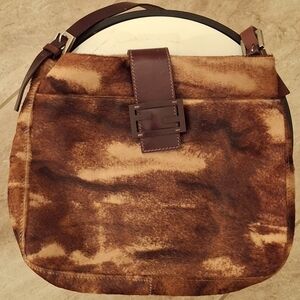 Fendi Brown Shoulder Bag with Leather Strap